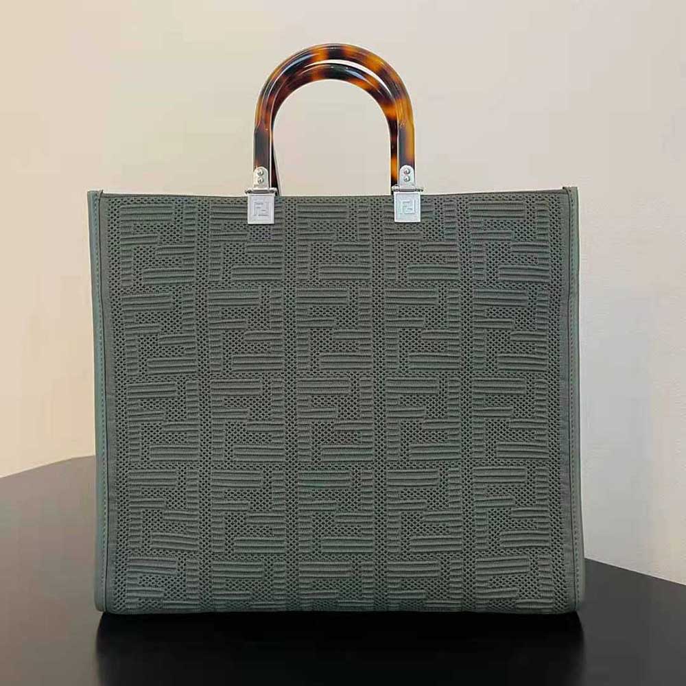 TÚI Fendi Sunshine Medium FF Fabric Shopper-Green