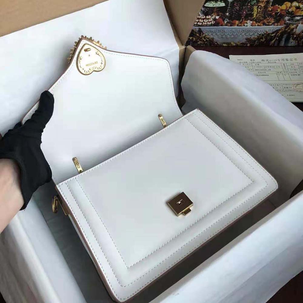 TÚI Dolce Gabbana D&G Women Small Smooth Calfskin Devotion Bag-White