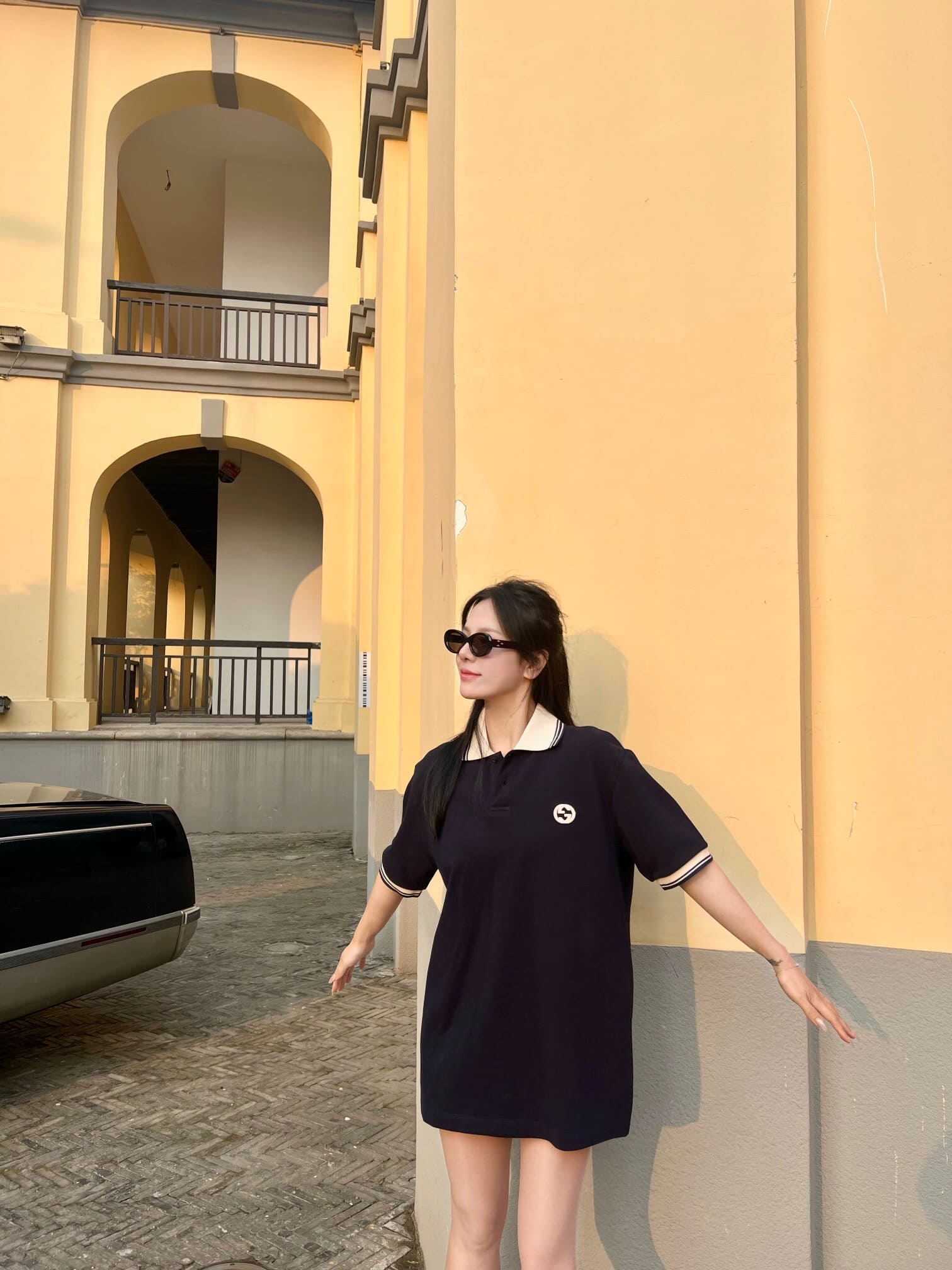 ÁO GUCCI GG POLO SHIRT MÀU ĐEN UNISEX