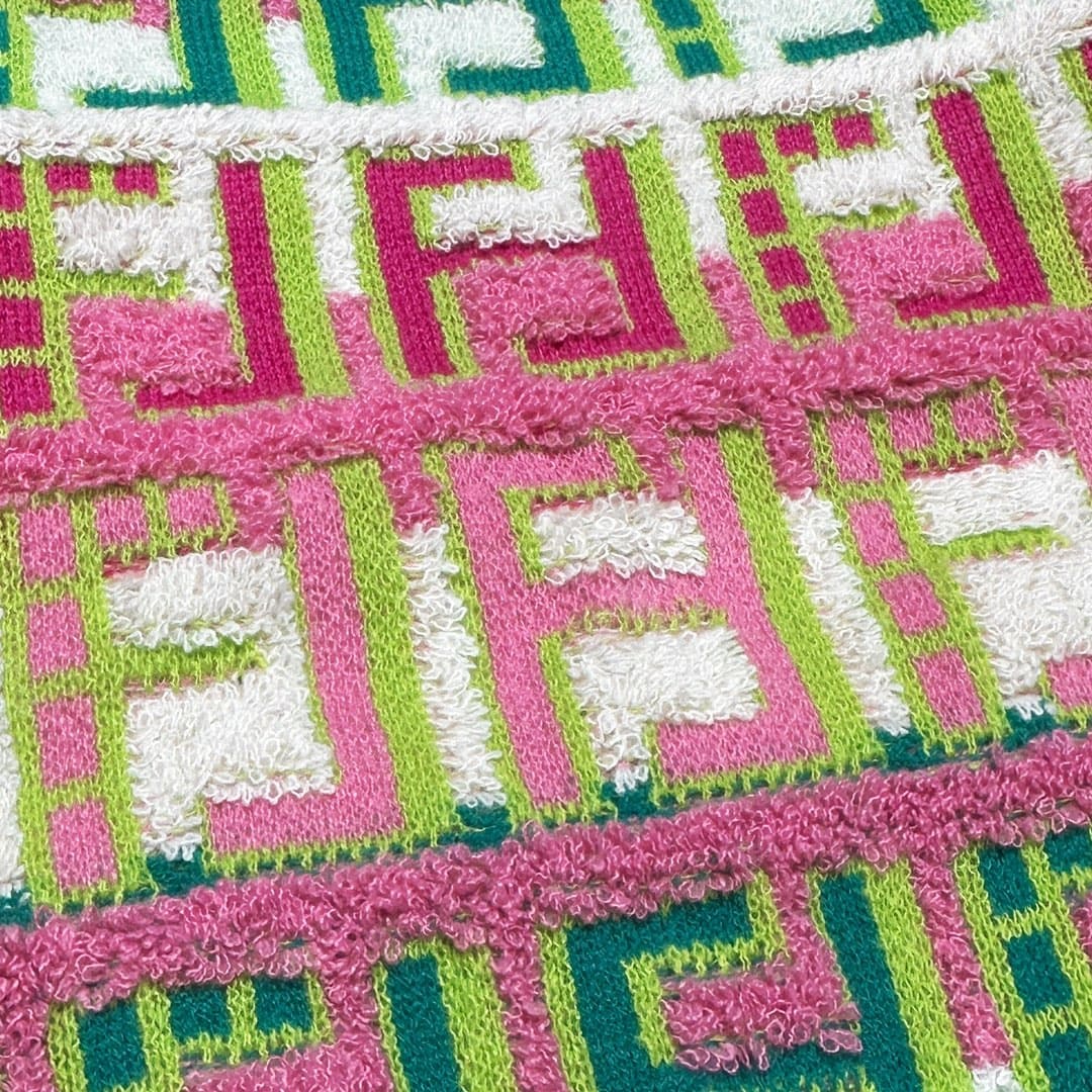 ÁO FENDI Cashmere Green and Pink Sweater