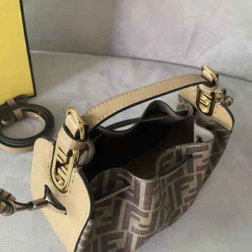 TÚI Fendi Women Pomodorino Brown FF Fabric Mini-Bag