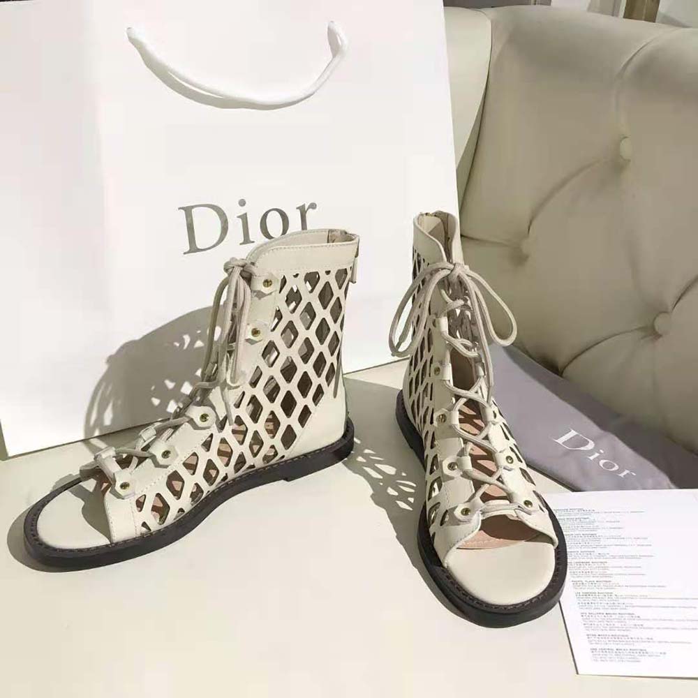 DÉP SANDAL DIOR D-Trap Sandal Beige Matte Calfskin in 3cm Heel