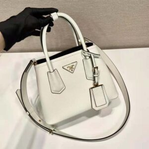 TÚI Prada Women Double Saffiano Leather Mini Bag-Black