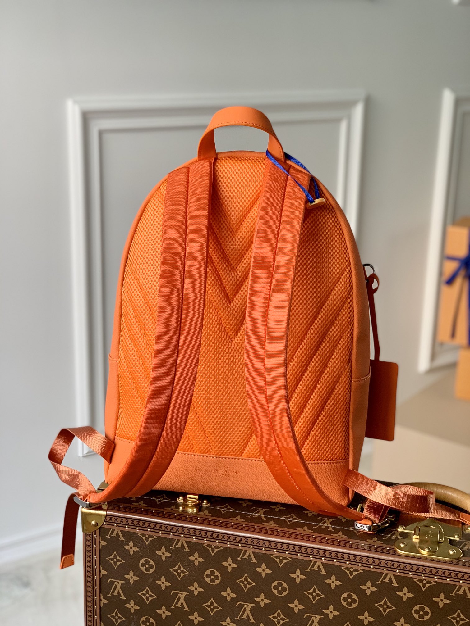 BALO LOUIS VUITTON AEROGRAM Leather Backpack-Orange