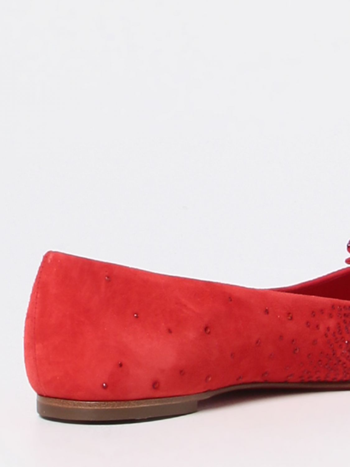 GIÀY SALVATORE FERRAGAMO Red flats suede shoes