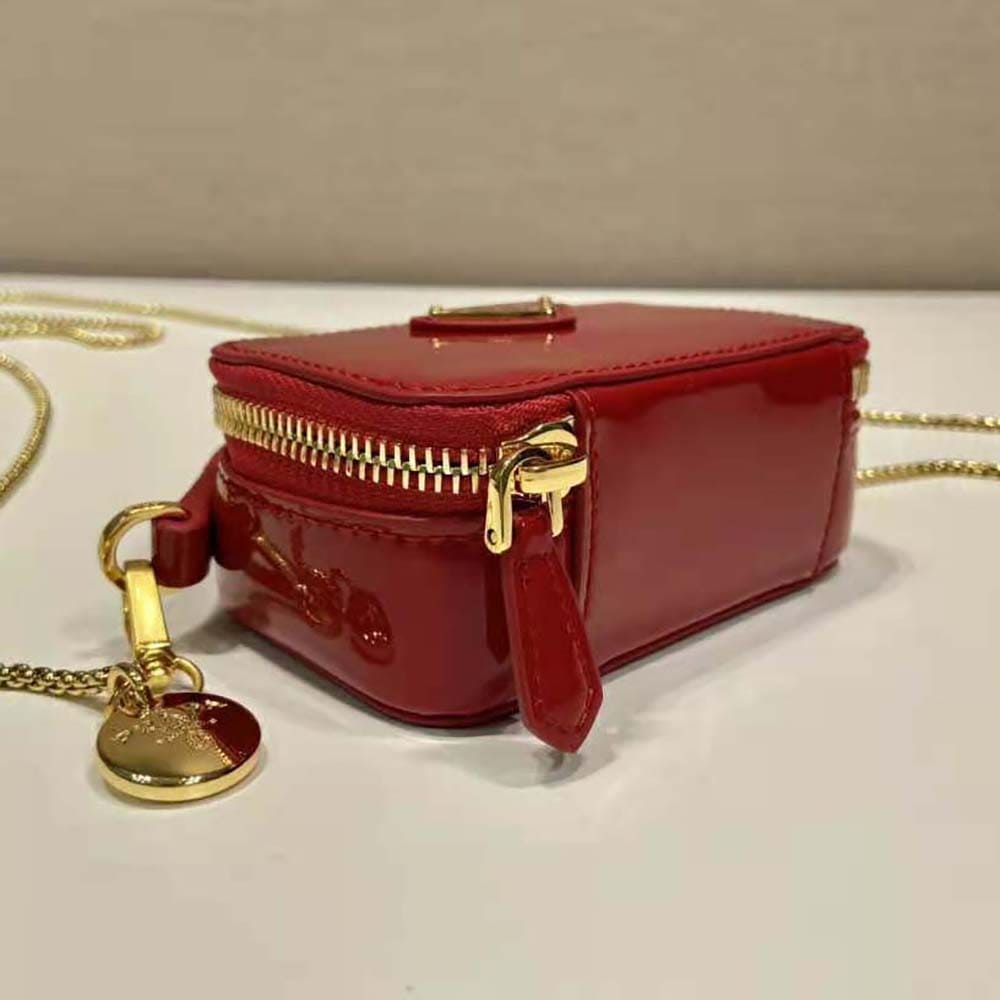 TÚI PRADA Patent Leather Mini-pouch-Red