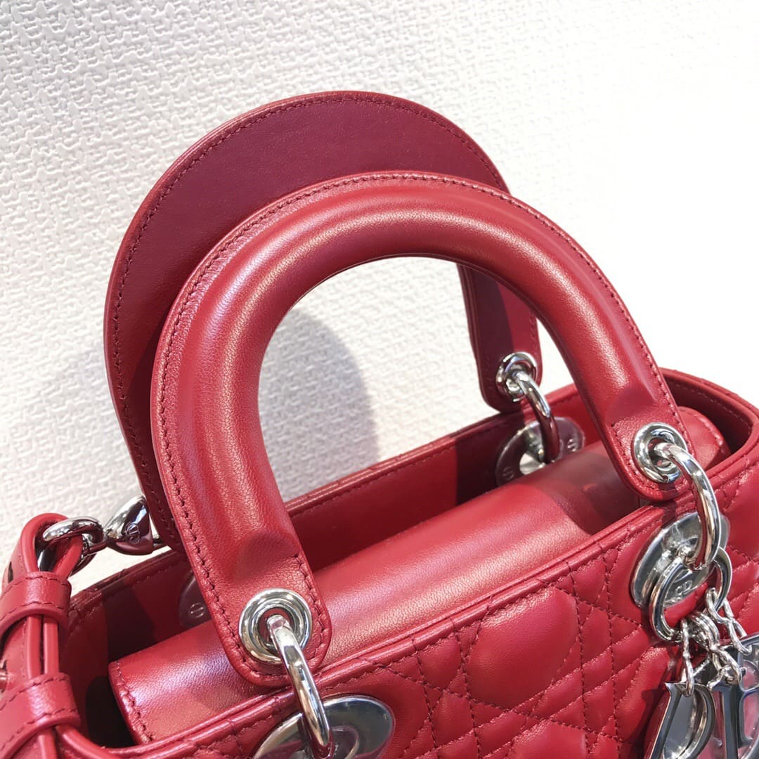 TÚI CHRISTIAN DIOR Lady Dior Bag Red Wine Cannage Lambskin Top Quality