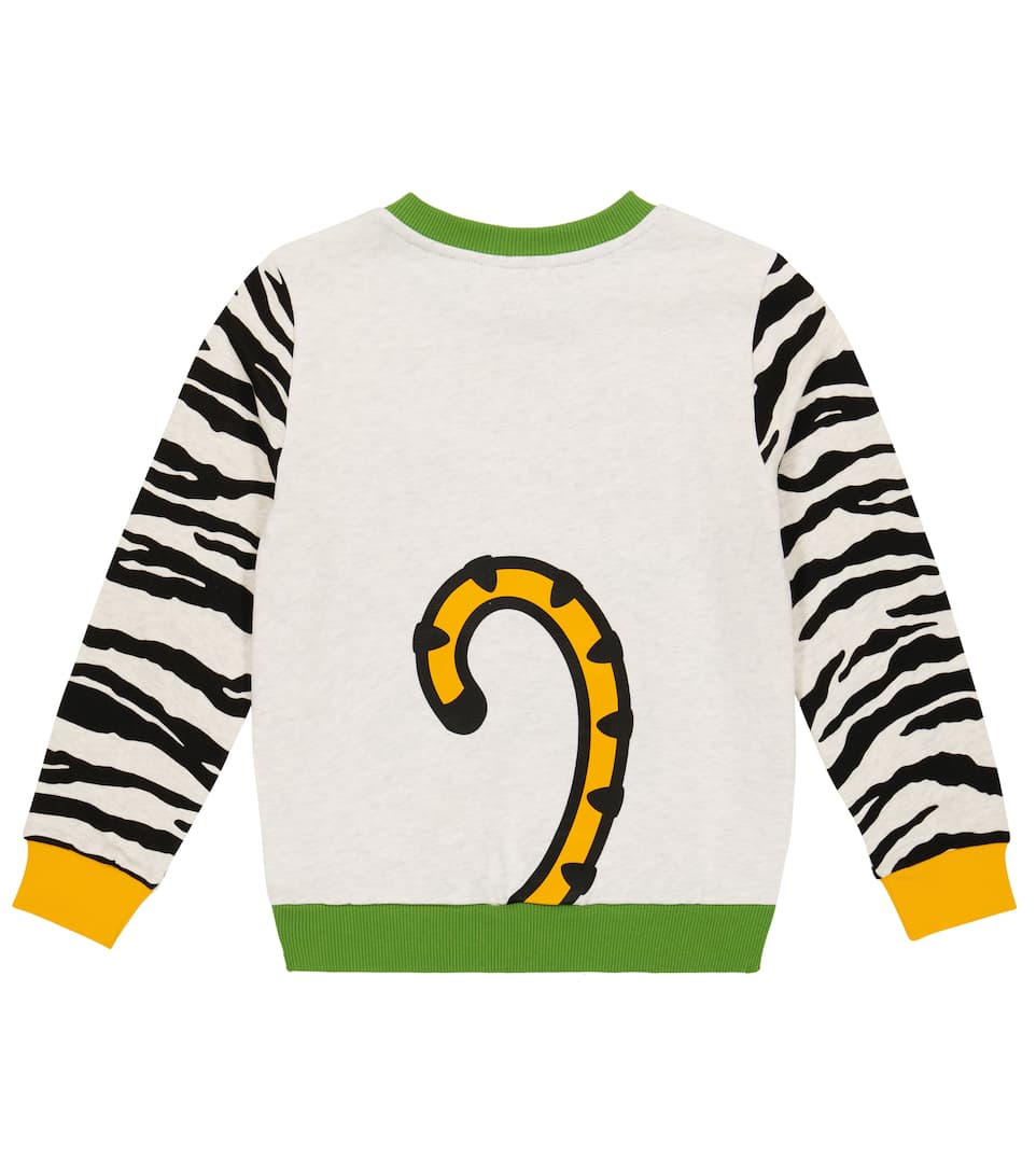 ÁO KENZO KIDS Embroidered tiger-print cotton sweatshirt 9 -12 years