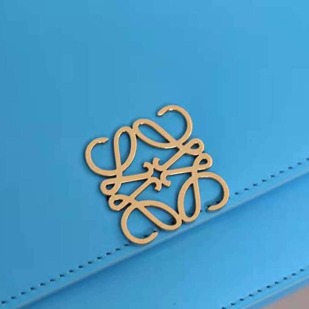 TÚI LOEWE Goya bằng da bê lụa màu xanh blue