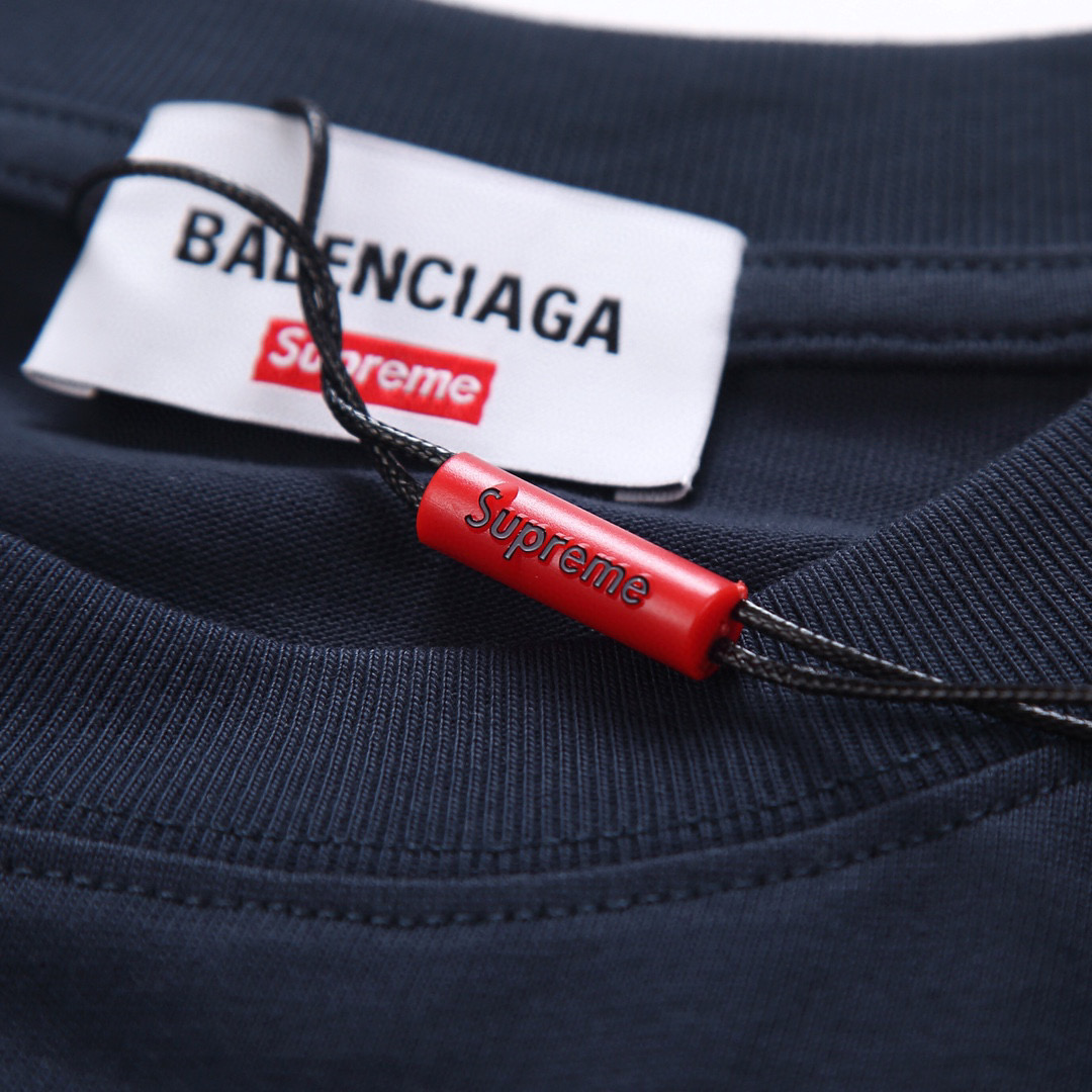 ÁO BALENCIAGA X Supreme print cotton jersey T-shirt