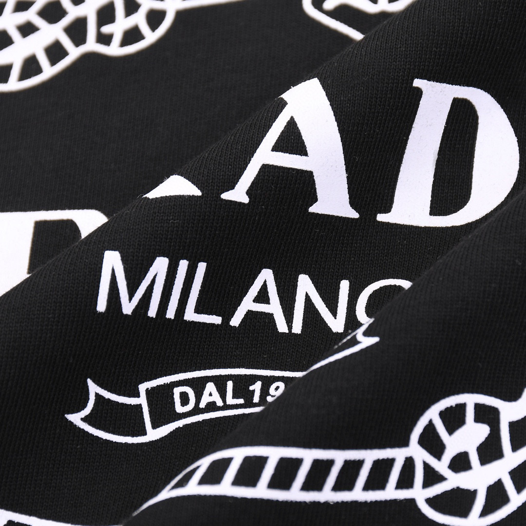 ÁO PRADA print cotton jersey T-shirt