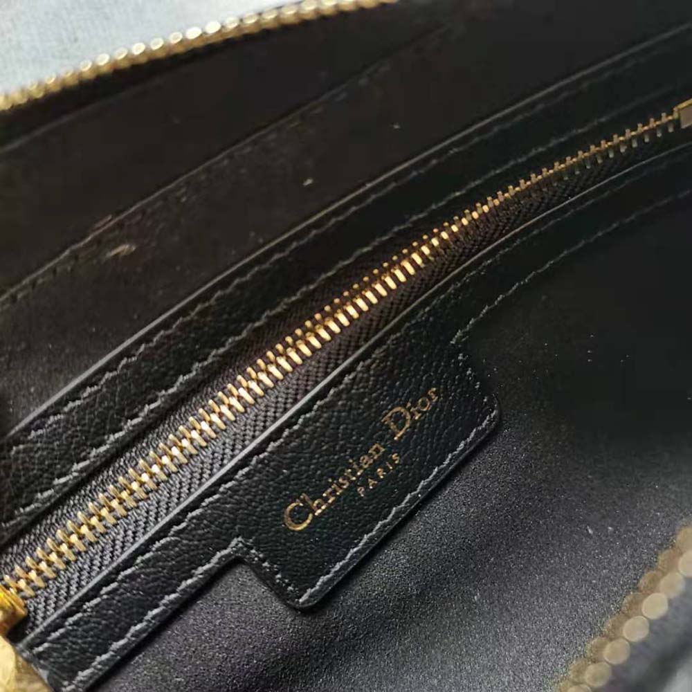 TÚI Dior Women Saddle Double Pouch Goatskin-Black da dê