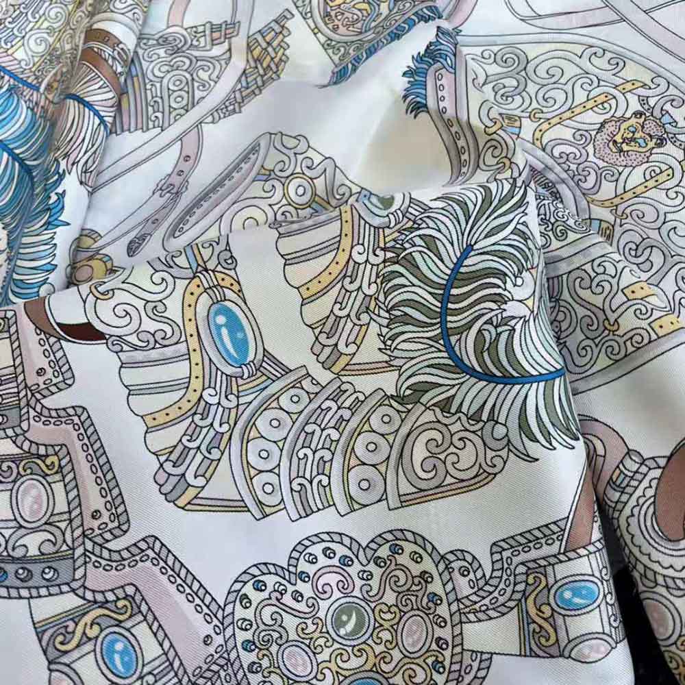 KHĂN Dior Women Le Jugement Square Scarf Blue Silk Twill