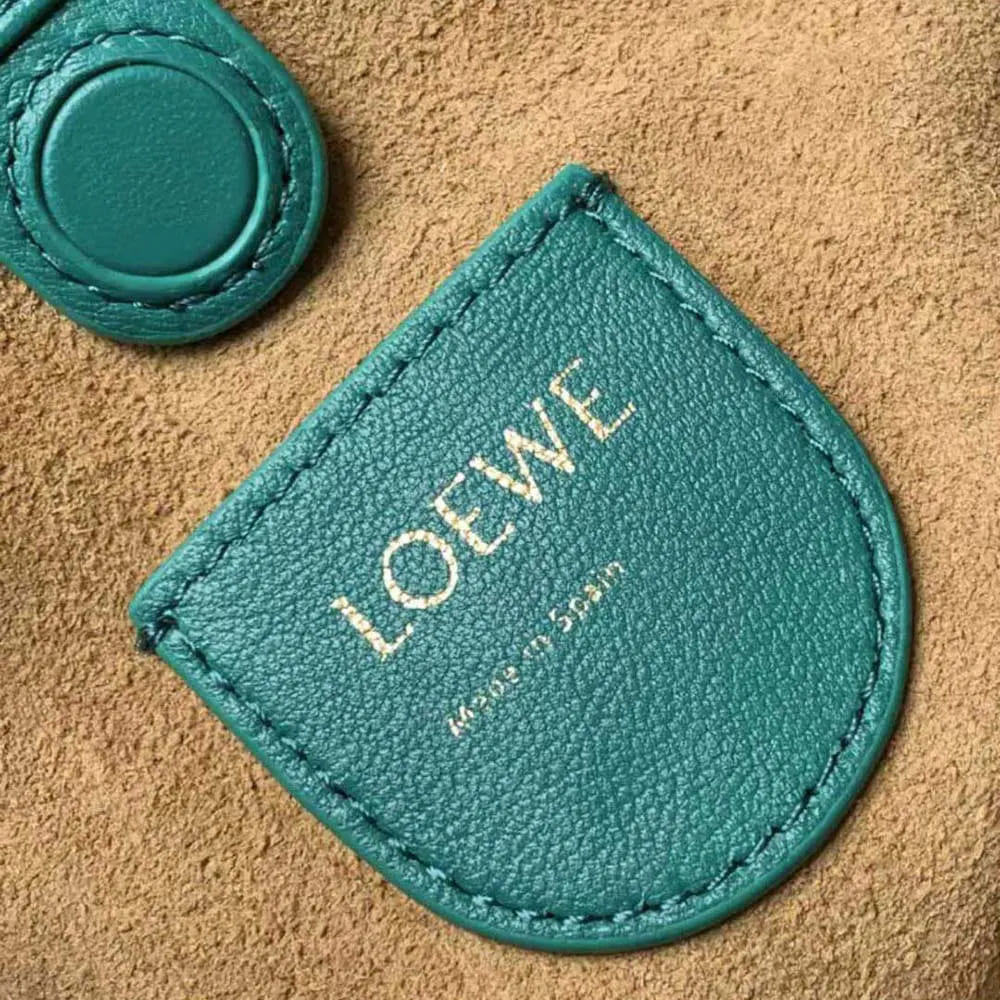 TÚI LOEWE Women Mini Flamenco Purse Bag in Mellow Nappa Lambskin-Emerald Green