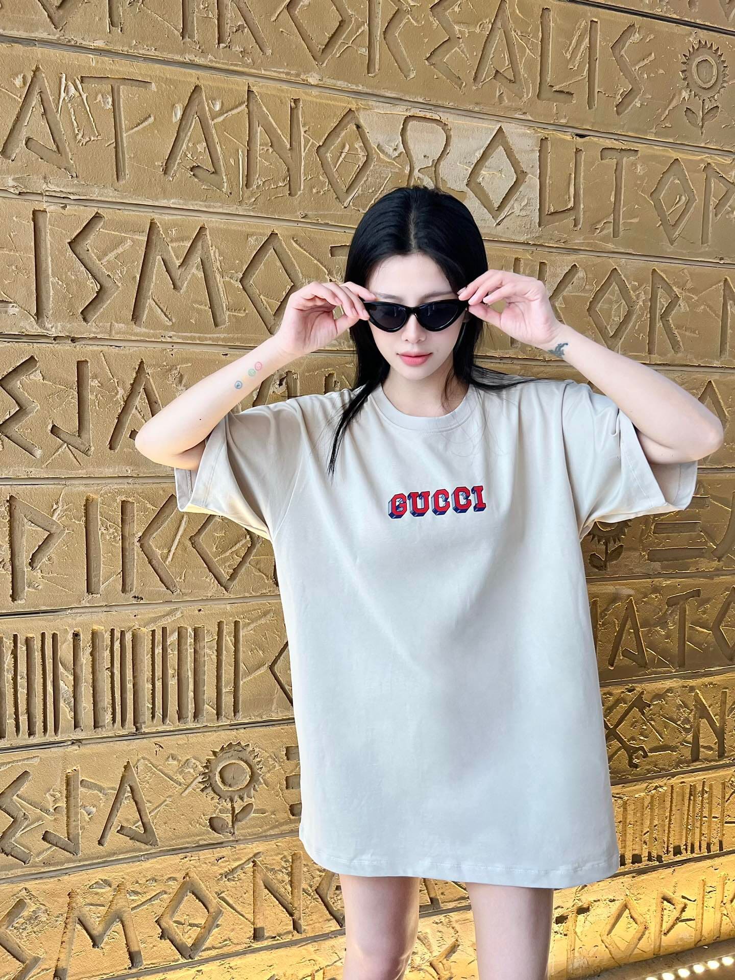 ÁO GUCCI GG T SHIRT MÀU KEM UNISEX