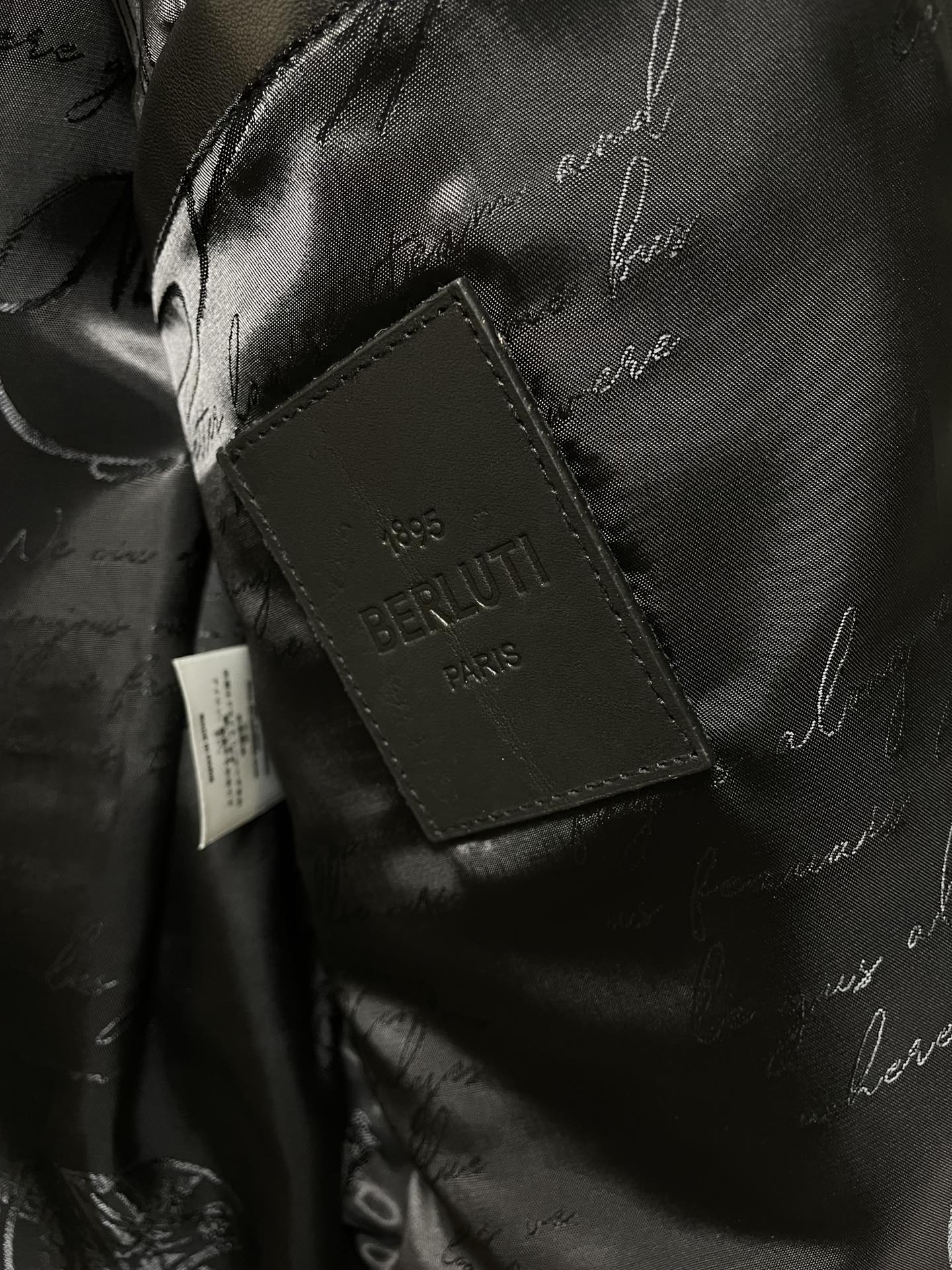 ÁO BERLUTI LEATHER JACKET BLACK