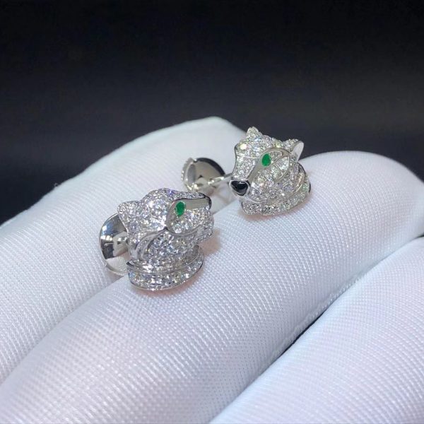 Bông tai Cartier kim cương 0.77ct Panthere de Cartier vàng trắng 18K