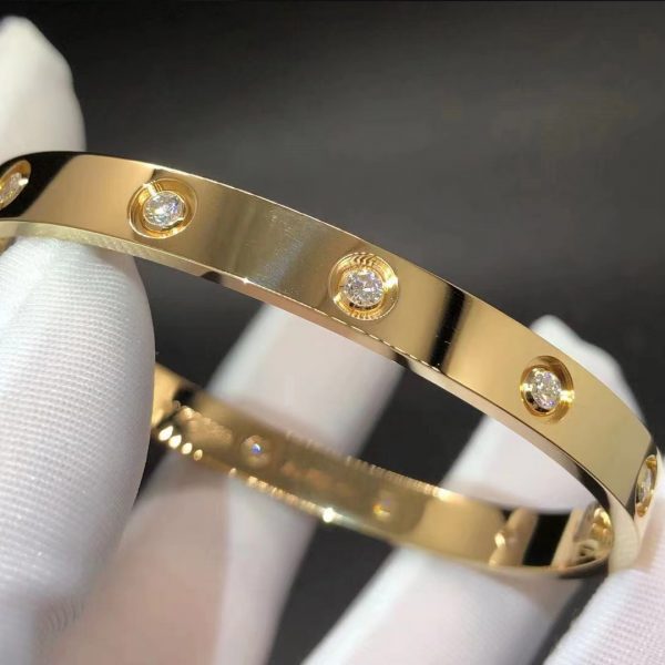 Vòng tay Cartier Love 10 viên kim cương vàng hồng 18K