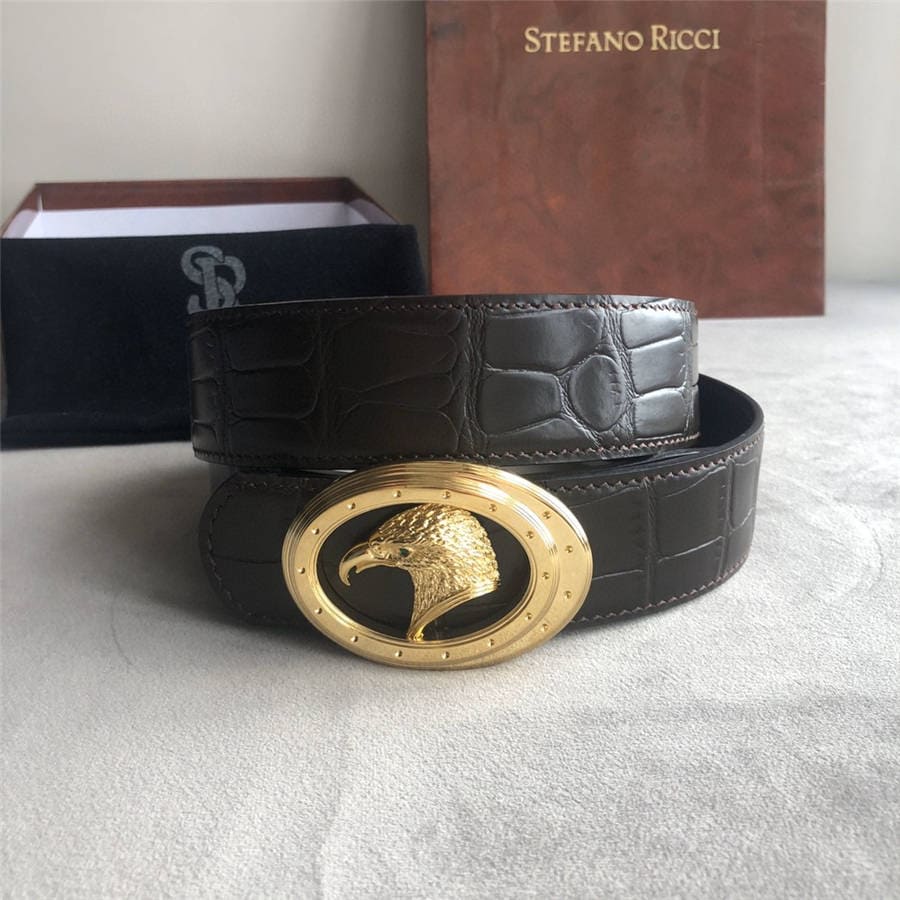 DÂY LƯNG STEFANO RICCI CROCODILE LEATHER DA CÁ SẤU Belt Khóa bạc