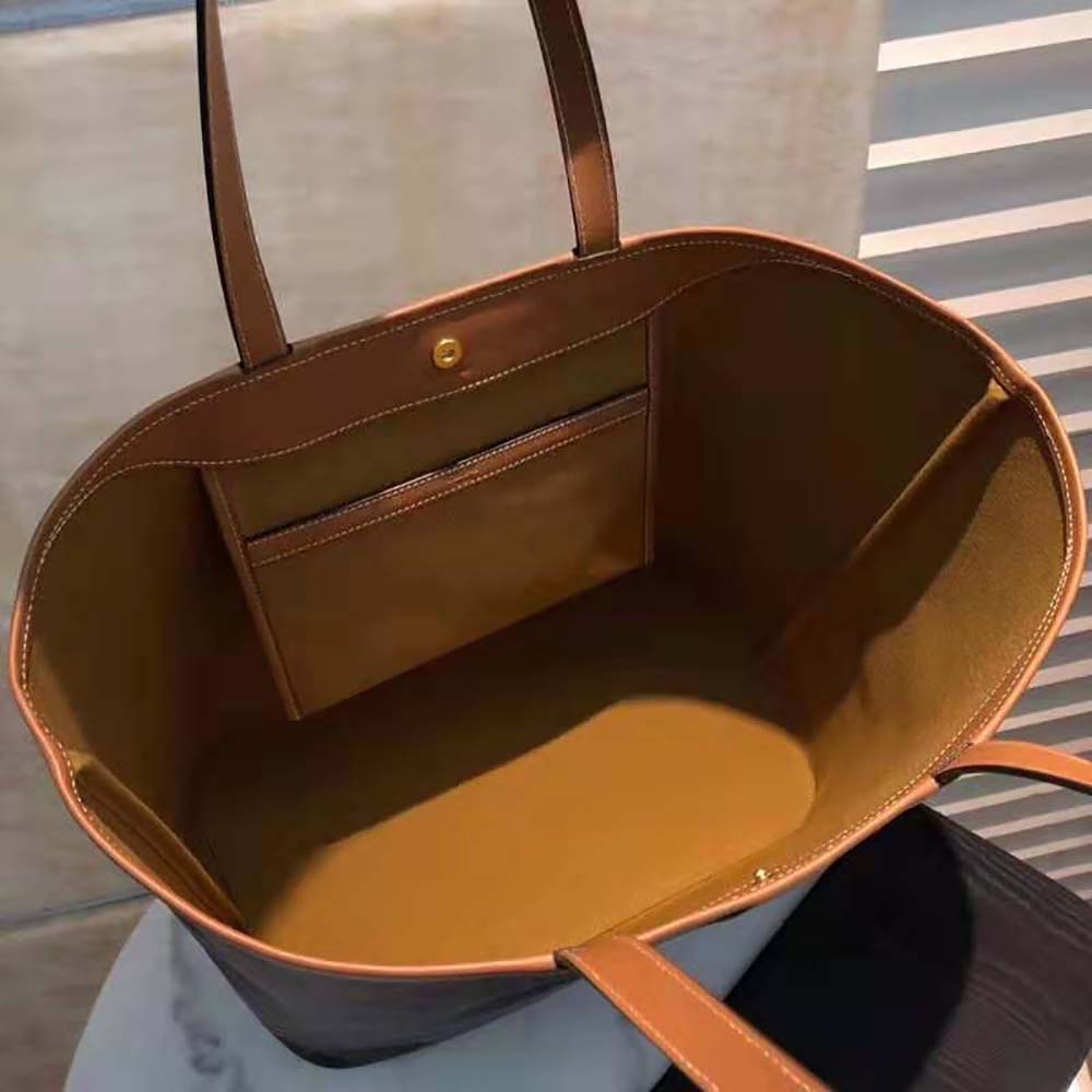 TÚI Celine Women Medium Cabas in Triomphe Canvas-Brown