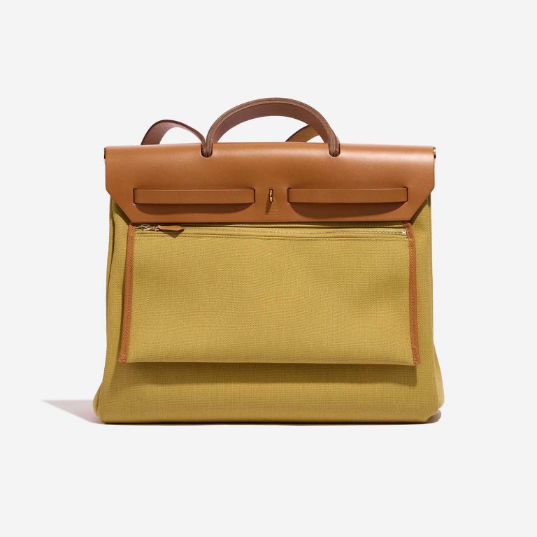 TÚI Hermès Herbag 39 Vache Hunter Toile Ginger Naturel