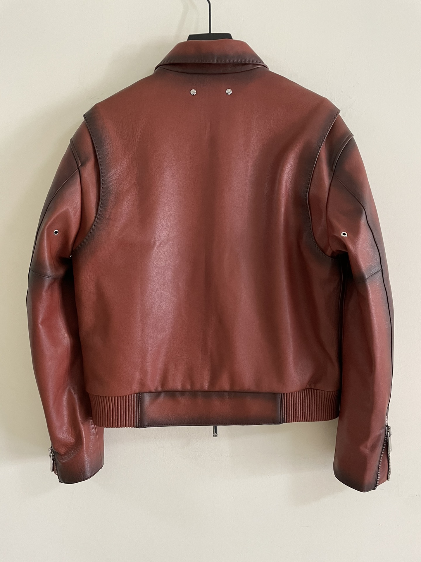 ÁO BERLUTI LEATHER JACKET COGNAC