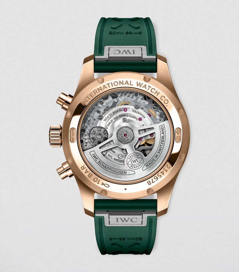 Đồng hồ IWC Rose Gold Pilot's Chronograph Watch mặt số màu xanh lá cây