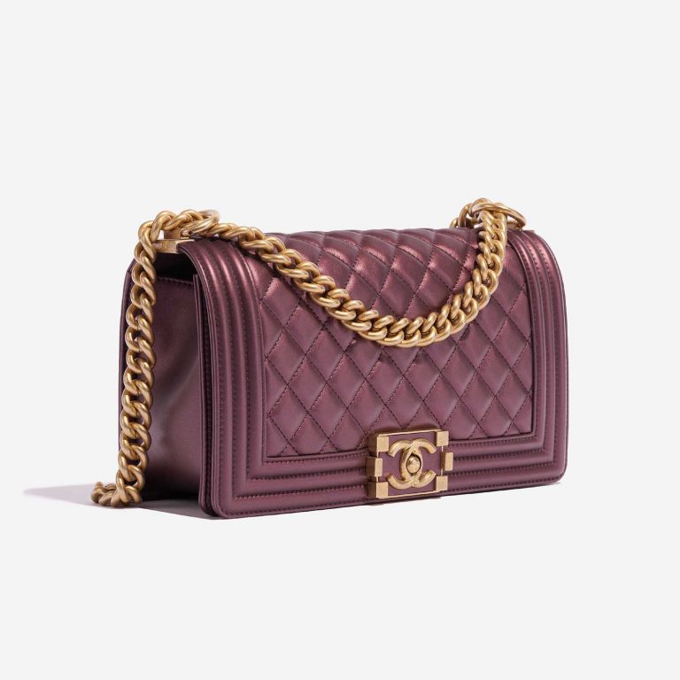 TÚI Chanel Boy Medium Calf Metallic Rose Gold