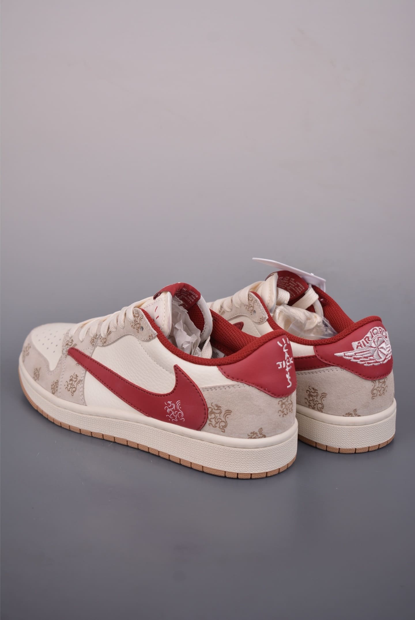 GIÀY TRAVIS SCOTT X AIR JORDAN 1 LOW PHIÊN BẢN GIỚI HẠN NĂM NGỰA ĐỎ BE TOP QUALITY SHOES AAA