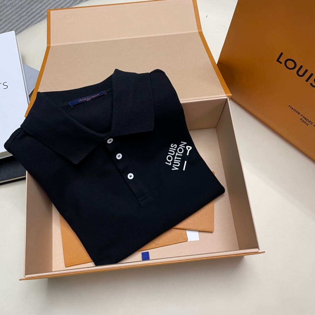 ÁO LOUIS VUITTON POLO SHIRT MÀU ĐEN UNISEX