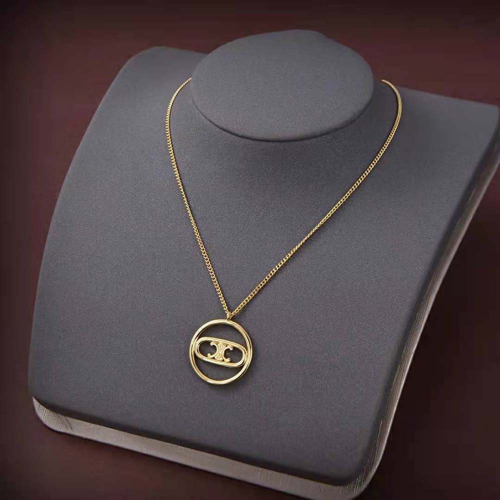 DÂY Celine Women Maillon Triomphe Bold Necklace in Brass with Gold Finish