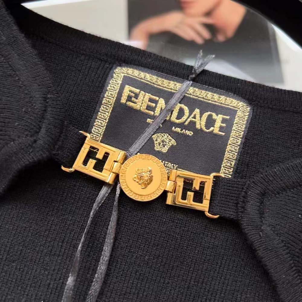 VÁY Fendi  Fendace Dress in Black Cady