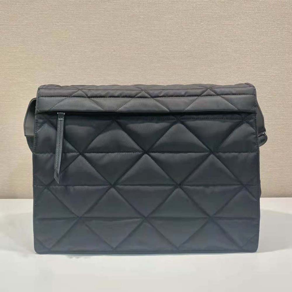 TÚI Prada Women Topstitched Re-Nylon Shoulder Bag-Black