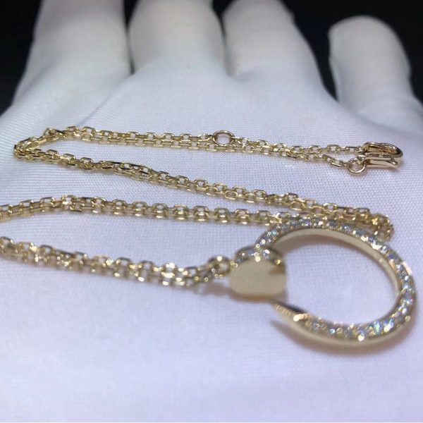 Vòng cổ Cartier Juste Un Clou full kim cương vàng hồng 18K