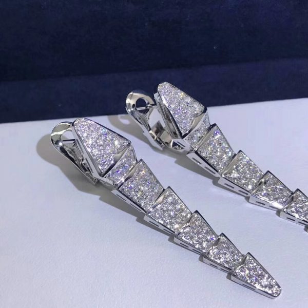 Bông tai BVLGARI Serpenti Viper Bông tai thả vàng trắng 18K
