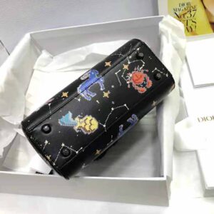 TÚI Dior Women Mini Lady Dior Bag Latte Multicolor Dior Pixel Zodiac Printed Calfskin