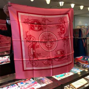 KHĂN Hermes Women Ex-Libris Scarf 90-Pink