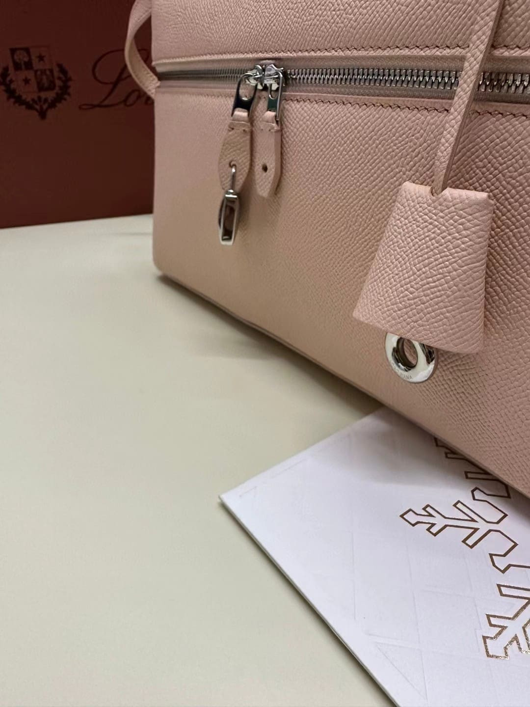 TÚI Loro Piana Women Extra Pocket L27 in Sheepskin Leather Pink