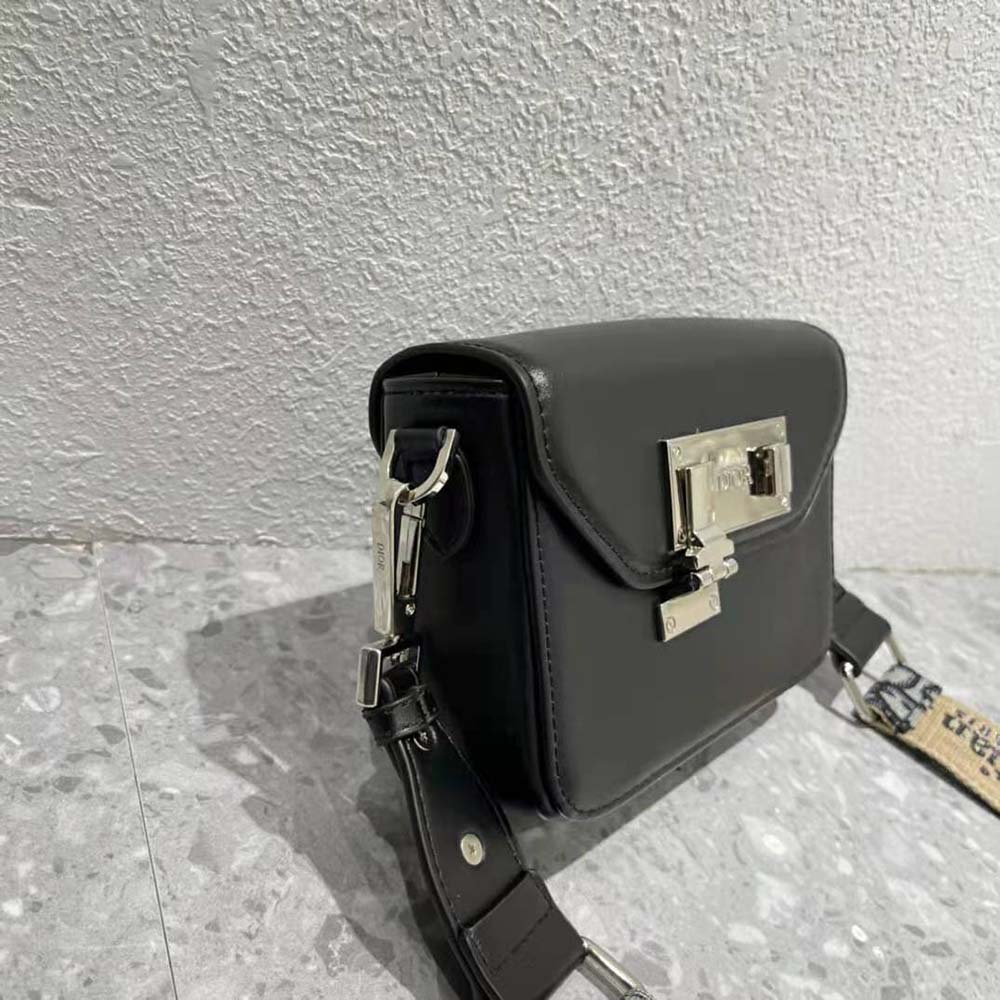 TÚI Dior Messenger Pouch Black Smooth Calfskin