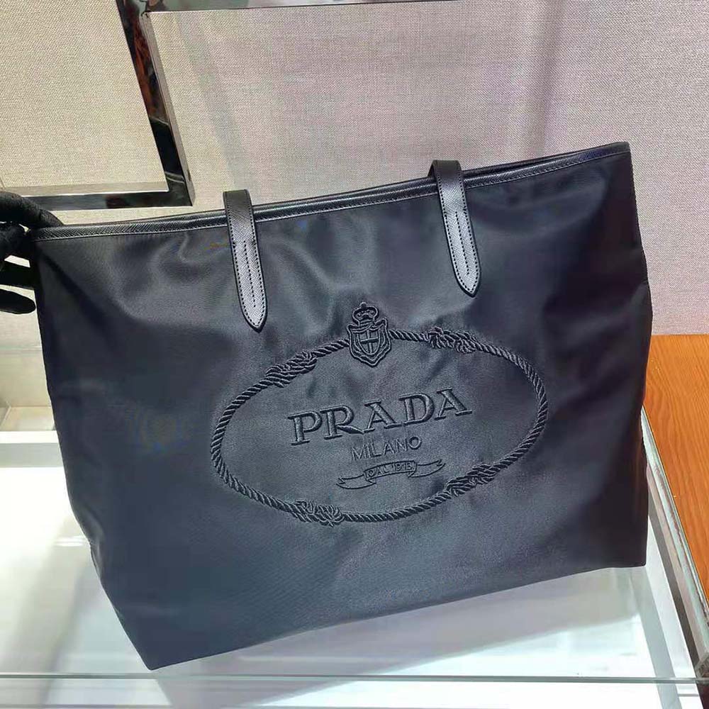 TÚI Prada Women Nylon Tote with Embroidered Logo