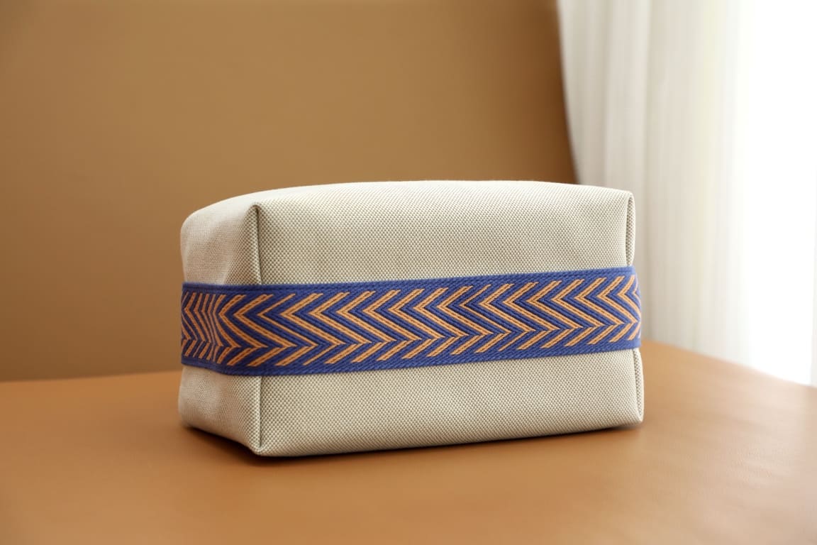TÚI HERMES TROUSSE DE TOILETTE BRIDE A BRAC PM H MÀU XANH
