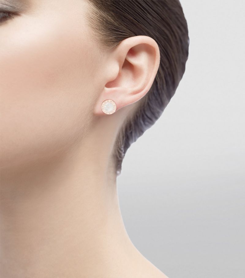 Bông tai BVLGARI Rose Gold and Mother-of-Pearl BVLGARI BVLGARI Single Stud Earringvàng hồng18K
