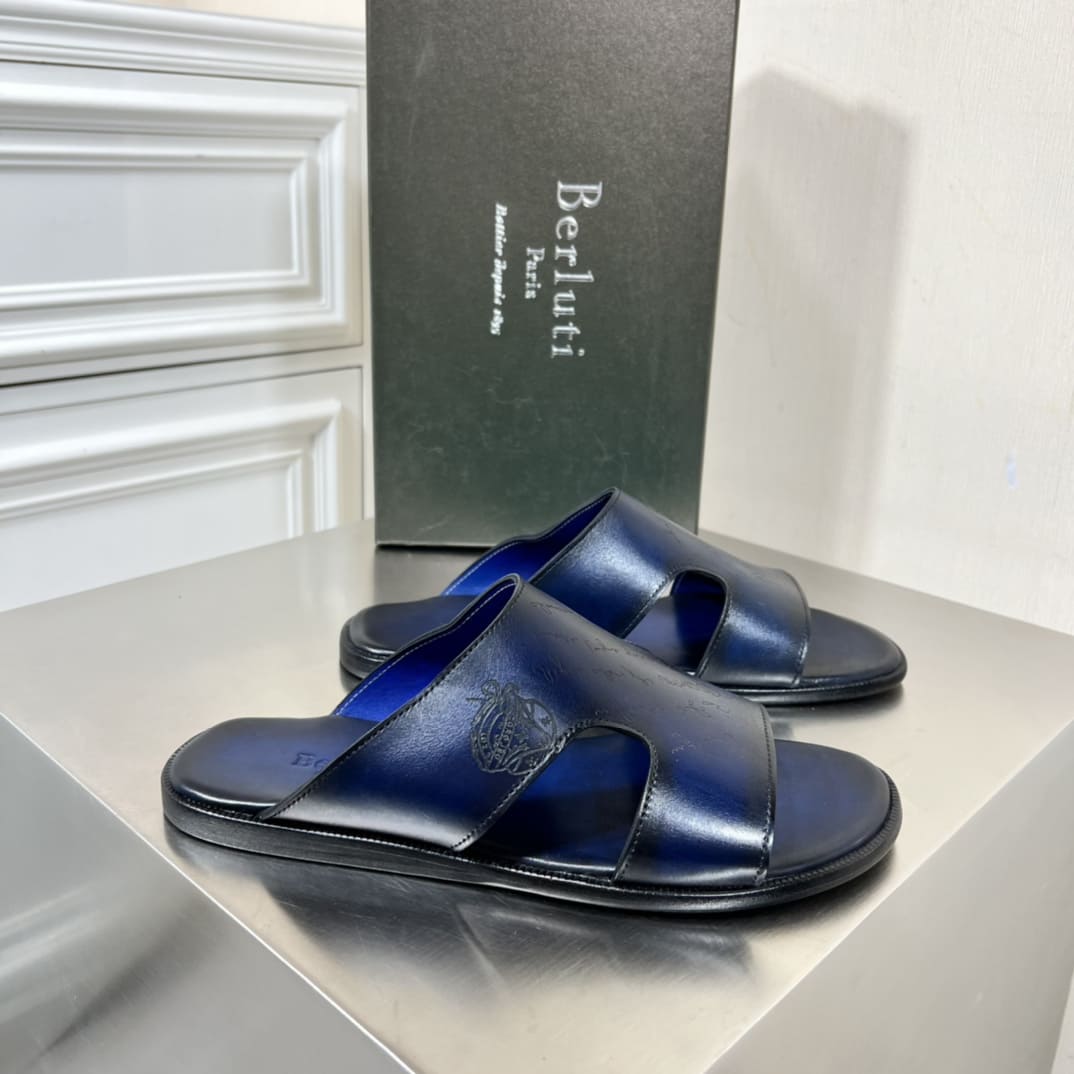 DÉP BERLUTI PATINA LEATHER SLIPPER