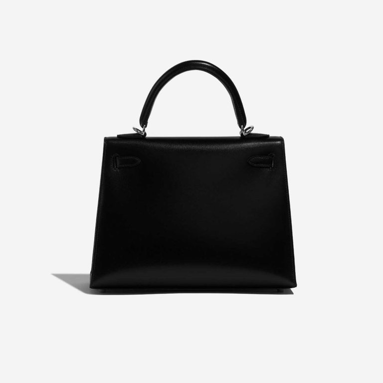 TÚI Hermès Kelly 25 Box Black Silver Buckle khóa trắng