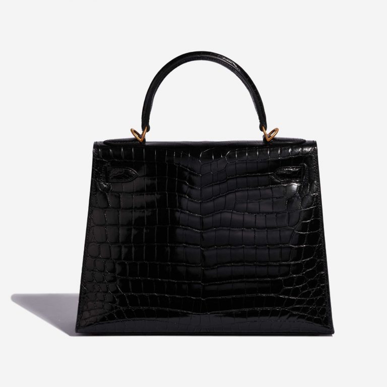 TÚI Hermès Kelly 28 Niloticus Crocodile Black Gold Buckle khóa vàng