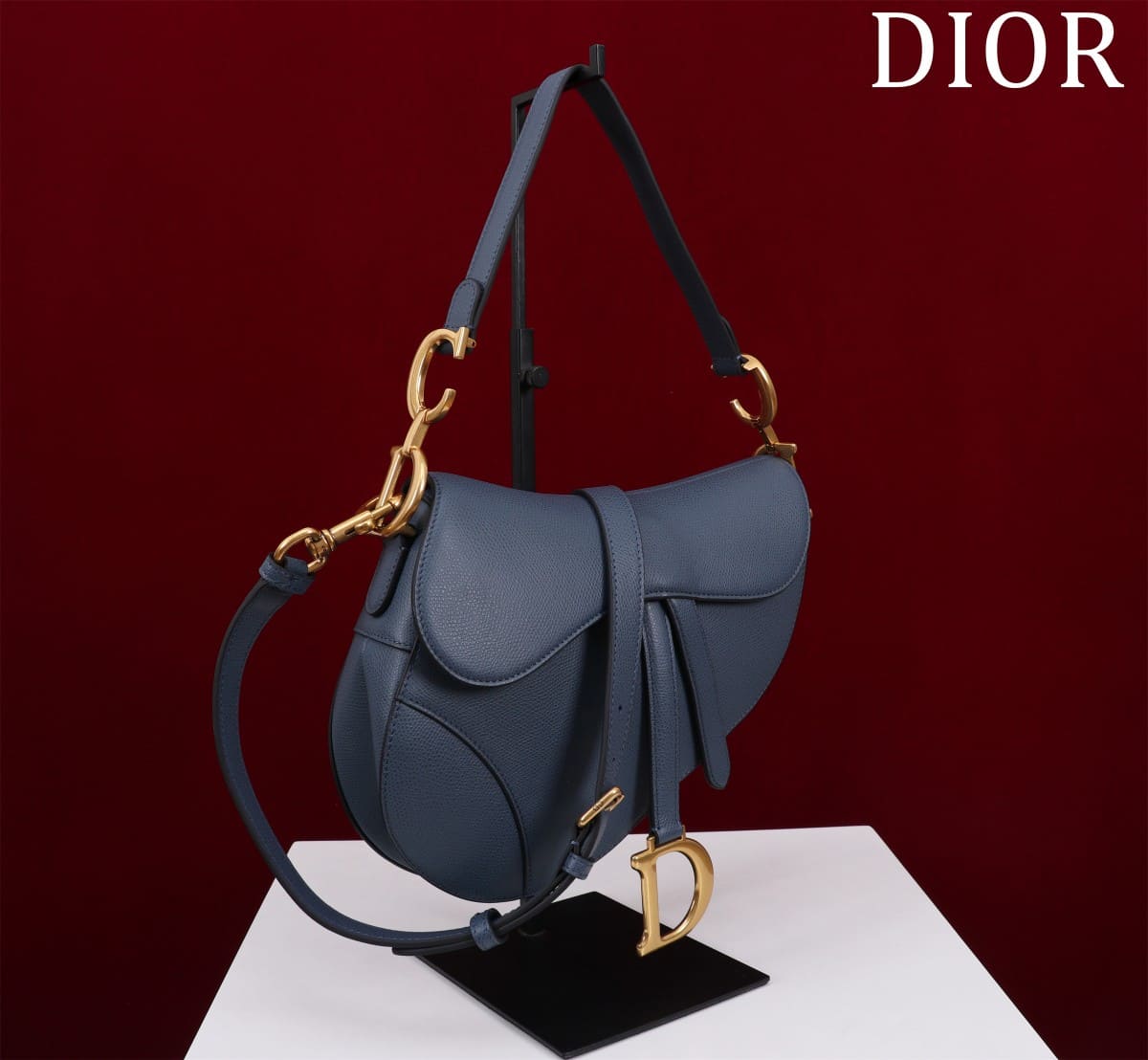 TÚI Dior Women Saddle bag in Calfskin-Navy Top Quality