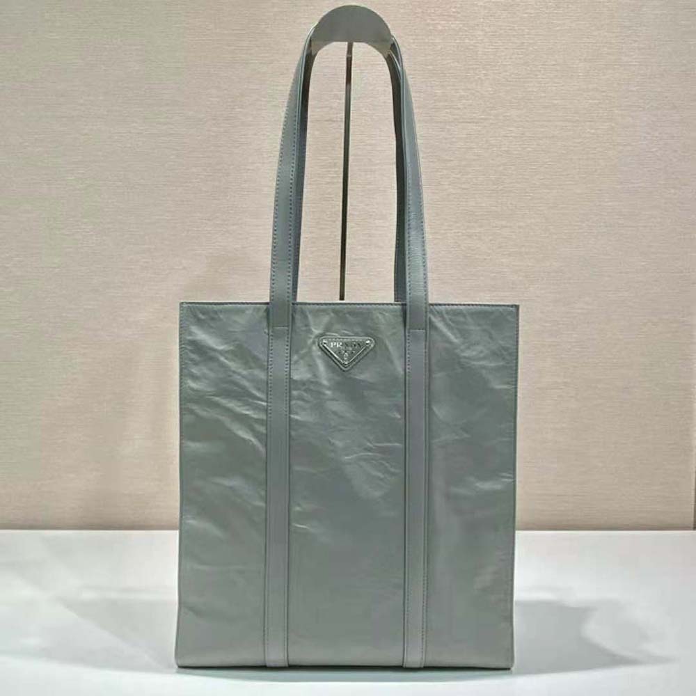 TÚI Prada Antique Nappa Leather Tote-Gray