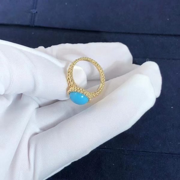 Nhẫn Van Cleef & Arpels Perlee Couleurs Turquoise vàng vàng 18K
