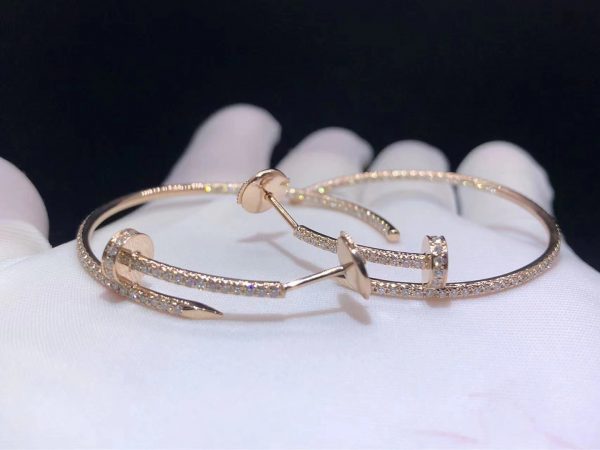 Bông tai Cartier Juste Un Clou kim cương dạng vòng lớn vàng hồng 18K