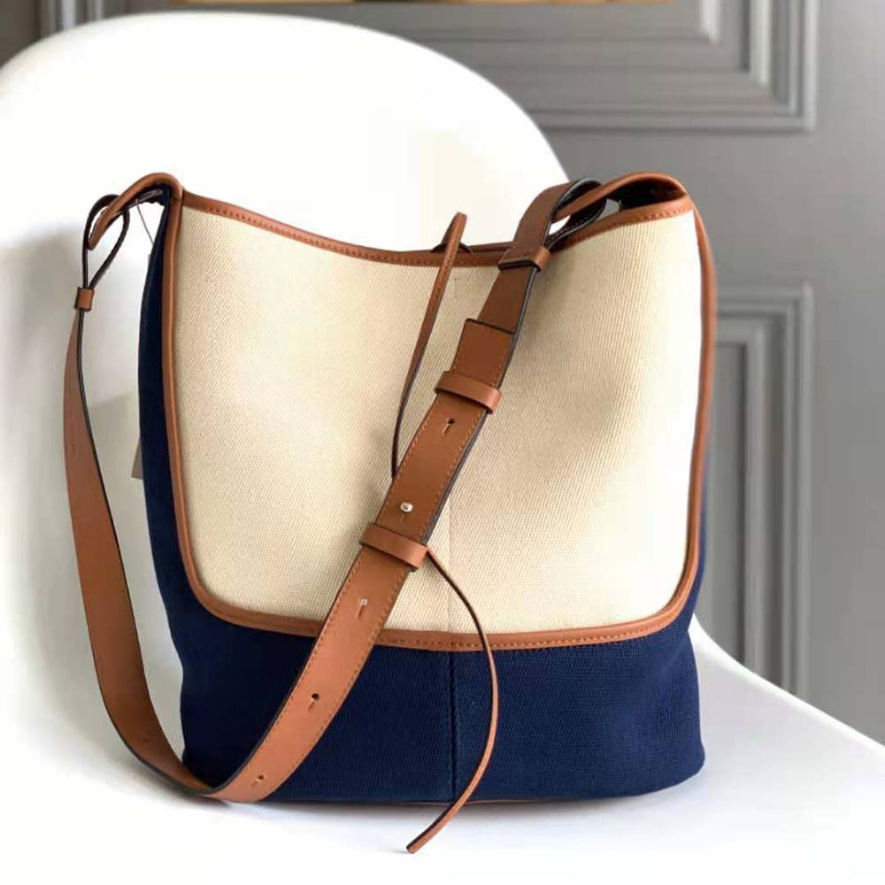 TÚI Loewe Hobo Bag in Canvas and Calfskin